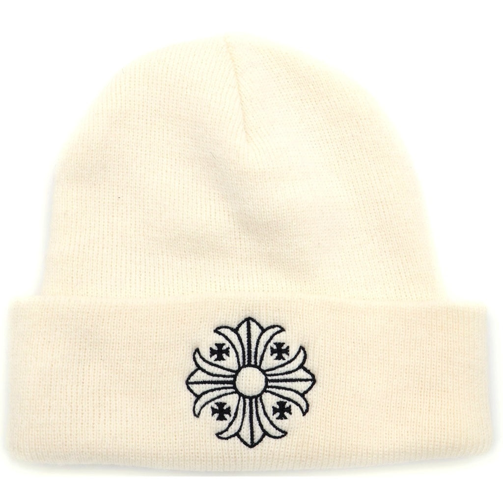 CHROME HEARTS(クロムハーツ) CH PLUS BEANIE CHプラス刺繍 アクリルニットキャップ ホワイト
