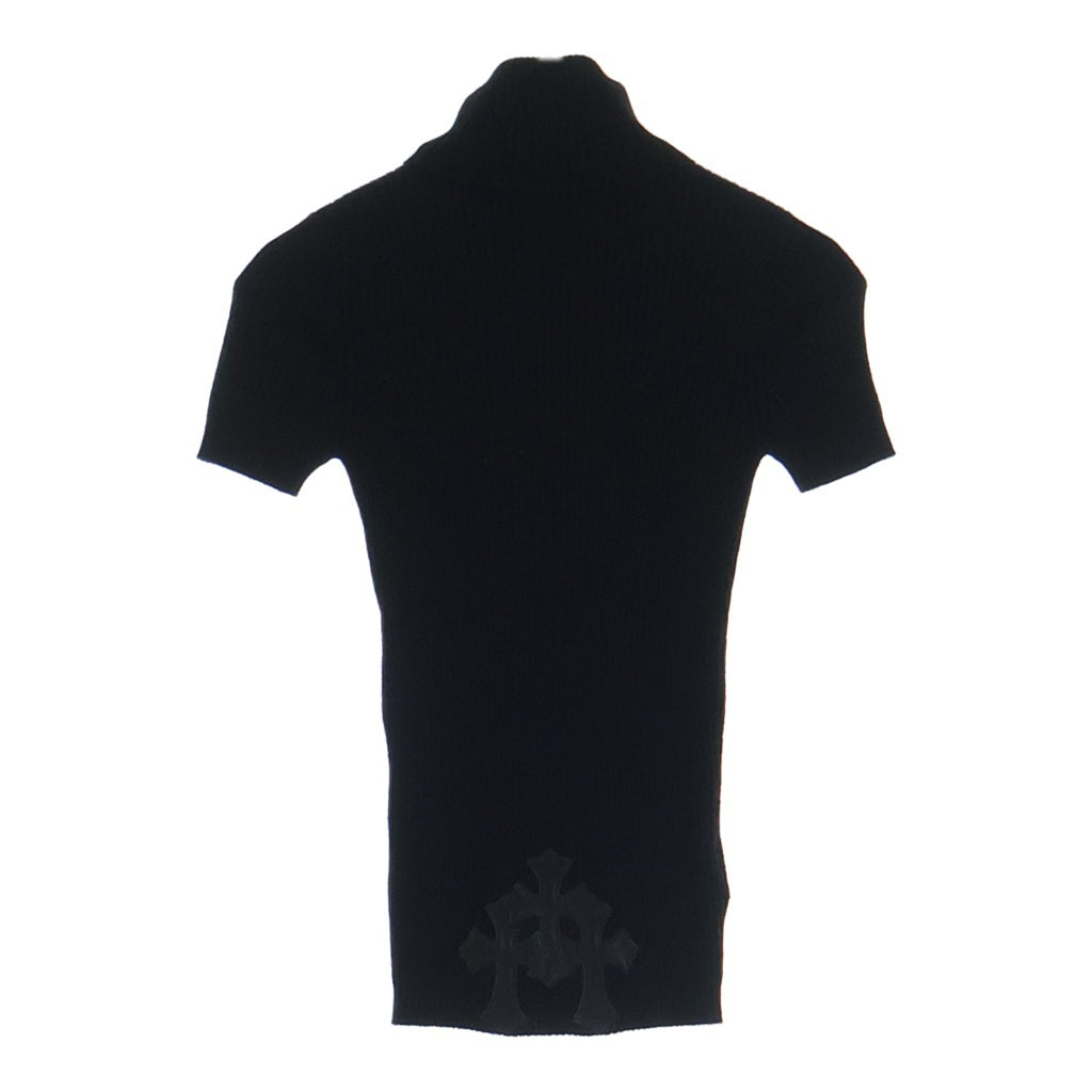 CHROME HEARTS(クロムハーツ) Y NOT TRIPLE CROSS LEATHER PATCH CASHMERE SHORT SLEEVE KNIT ワイノット トリプルクロスパッチ カシミヤショートスリーブ ニットワンピース レディース