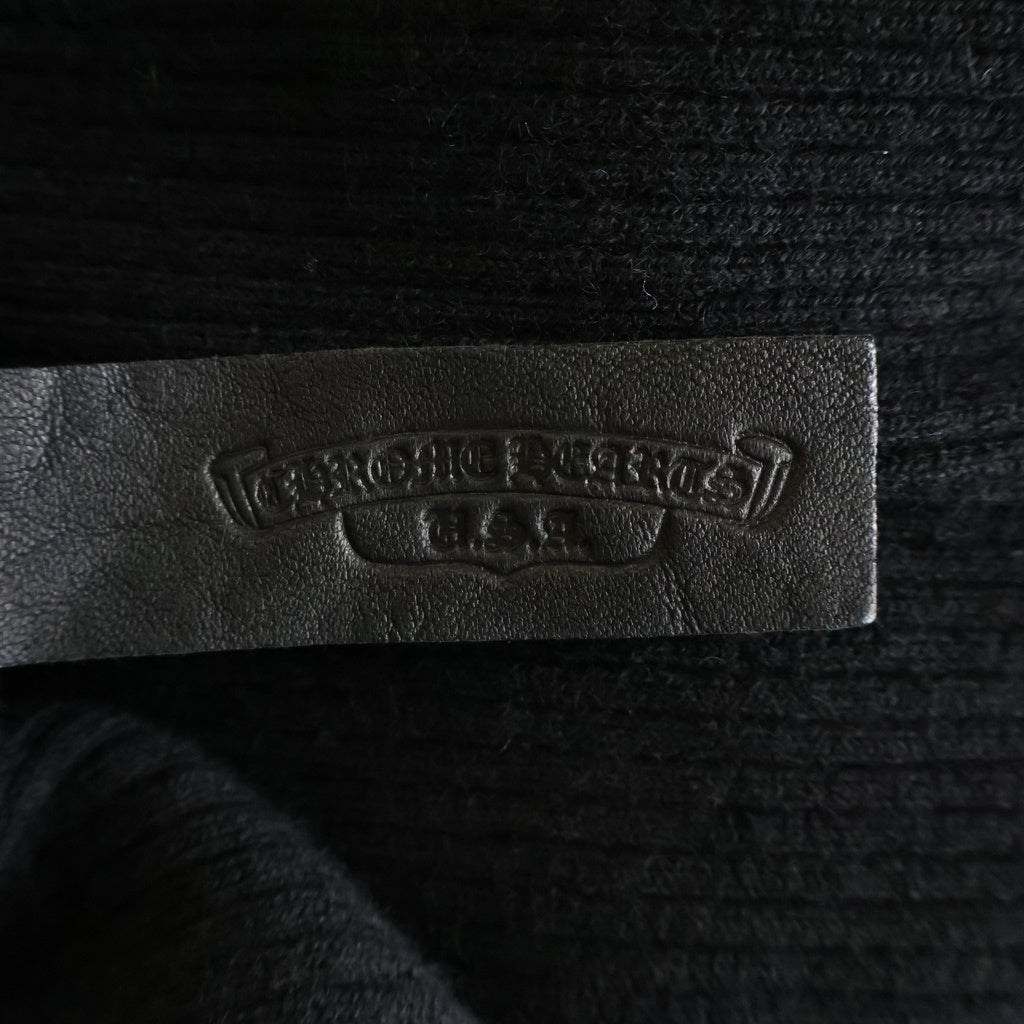 CHROME HEARTS(クロムハーツ) Y NOT TRIPLE CROSS LEATHER PATCH CASHMERE SHORT SLEEVE KNIT ワイノット トリプルクロスパッチ カシミヤショートスリーブ ニットワンピース レディース