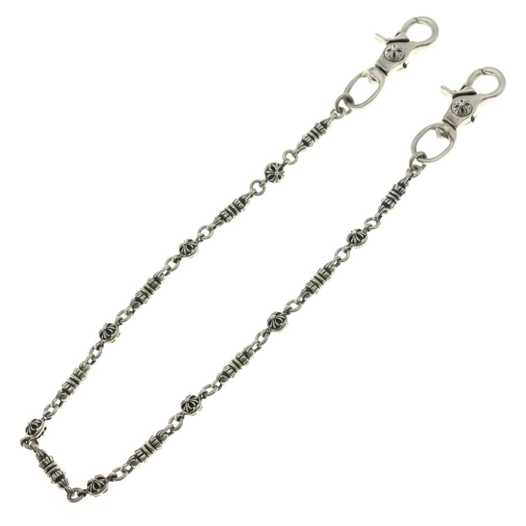 CHROME HEARTS(クロムハーツ) BARREL LONG-T/2クリップロングバレルリンク クロスボール ウォレットチェーン シルバー