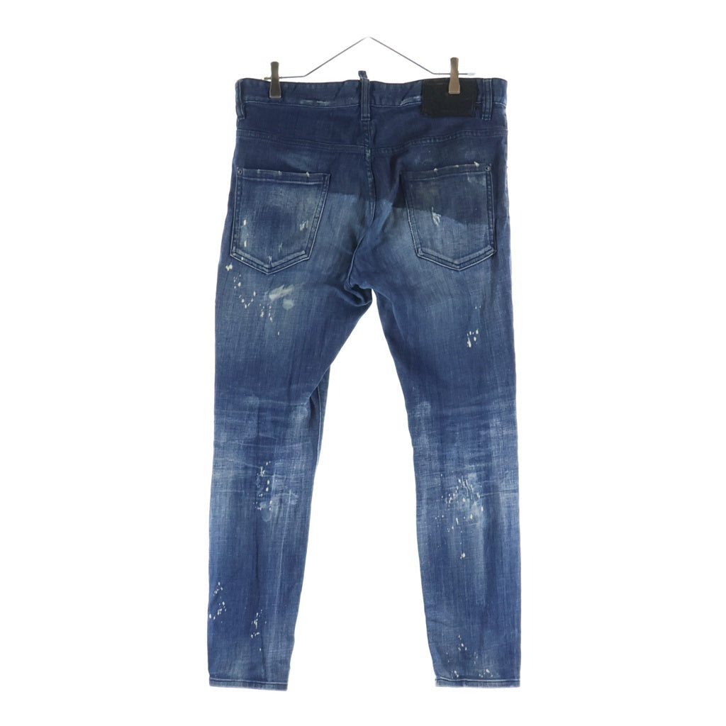 DSQUARED2(ディースクエアード) ZIP DARK WASH SKATER JEAN ウォッシュ加工 スケーター ジーンズ インディゴ S74LB0939