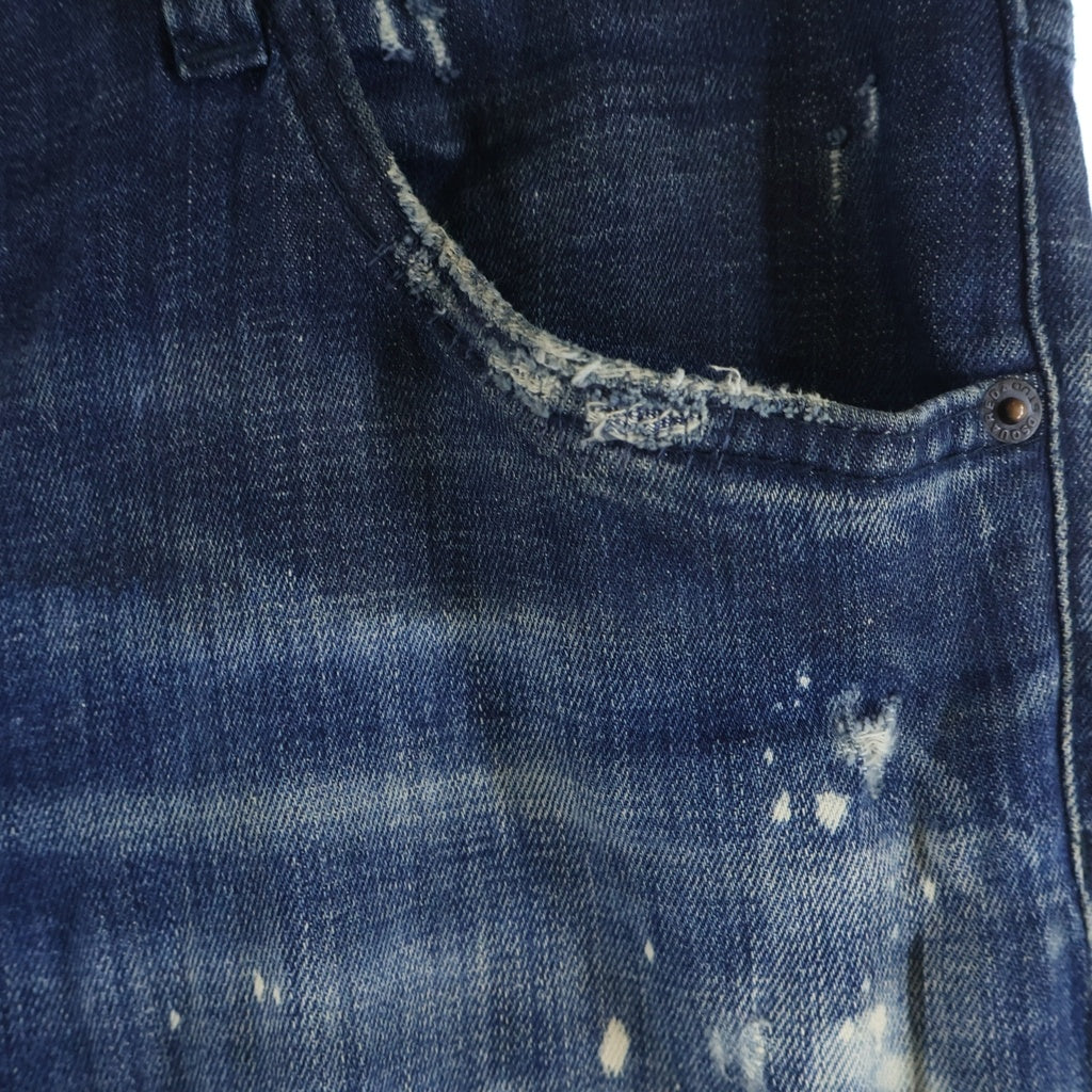 DSQUARED2(ディースクエアード) ZIP DARK WASH SKATER JEAN ウォッシュ加工 スケーター ジーンズ インディゴ S74LB0939