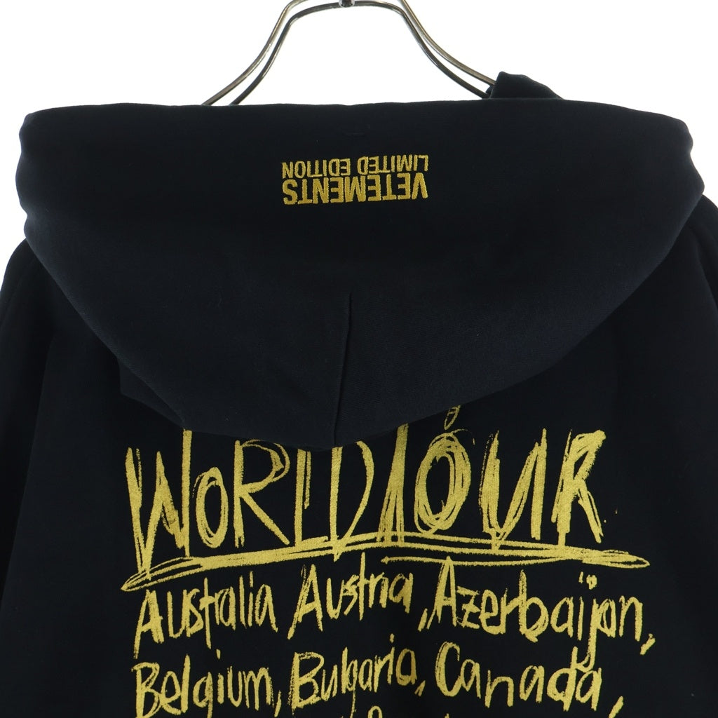 VETEMENTS(ヴェトモン) 22SS WORLD TOUR HOODIE ワールドツアーフーディー ブラック UE52TR470G