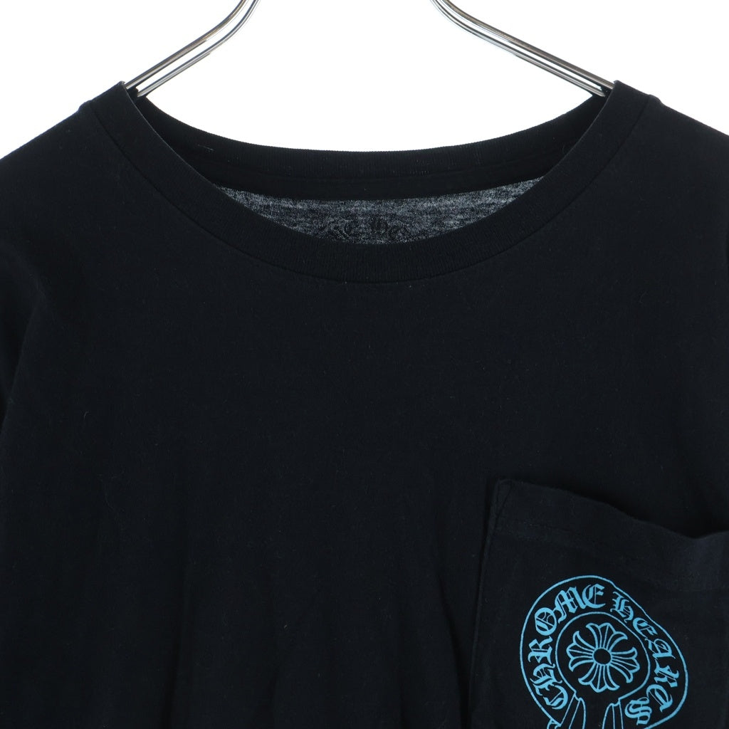 CHROME HEARTS(クロムハーツ) CEMETERY CROSS L/S TEE セメタリークロス クルーネック長袖カットソーTシャツ ブラック/ブルー