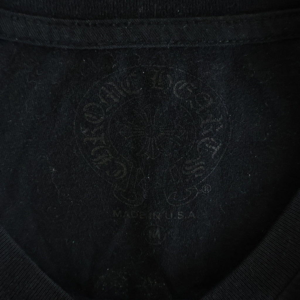 CHROME HEARTS(クロムハーツ) CEMETERY CROSS L/S TEE セメタリークロス クルーネック長袖カットソーTシャツ ブラック/ブルー