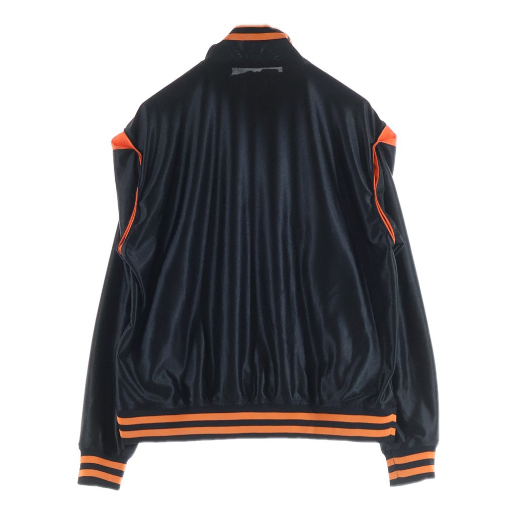 Needles(ニードルス) 26SS TRICOT SATEEN TRACK JACKET フロントロゴ刺繍 サテントラックジャケット ブラック/オレンジ SX217