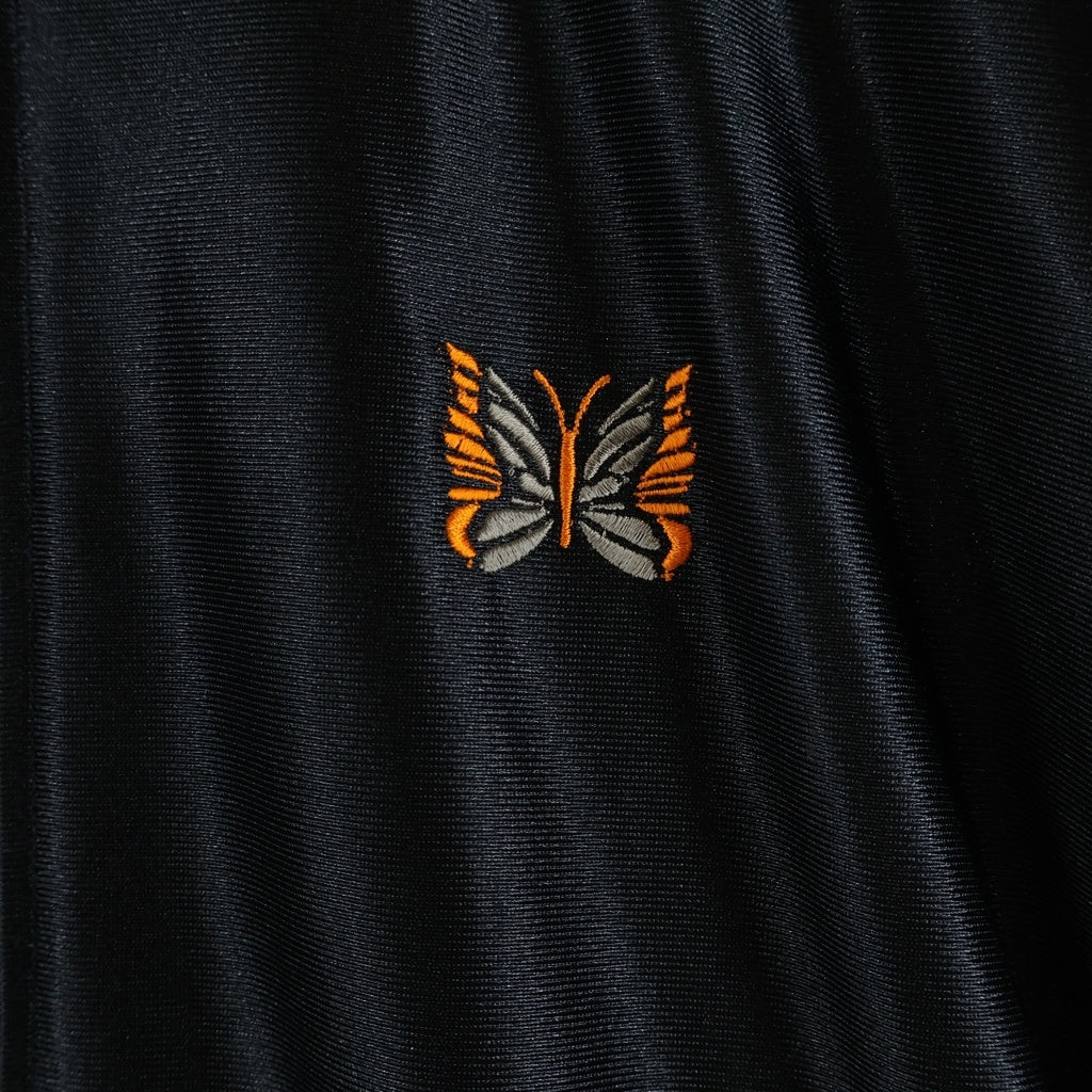 Needles(ニードルス) 26SS TRICOT SATEEN TRACK JACKET フロントロゴ刺繍 サテントラックジャケット ブラック/オレンジ SX217