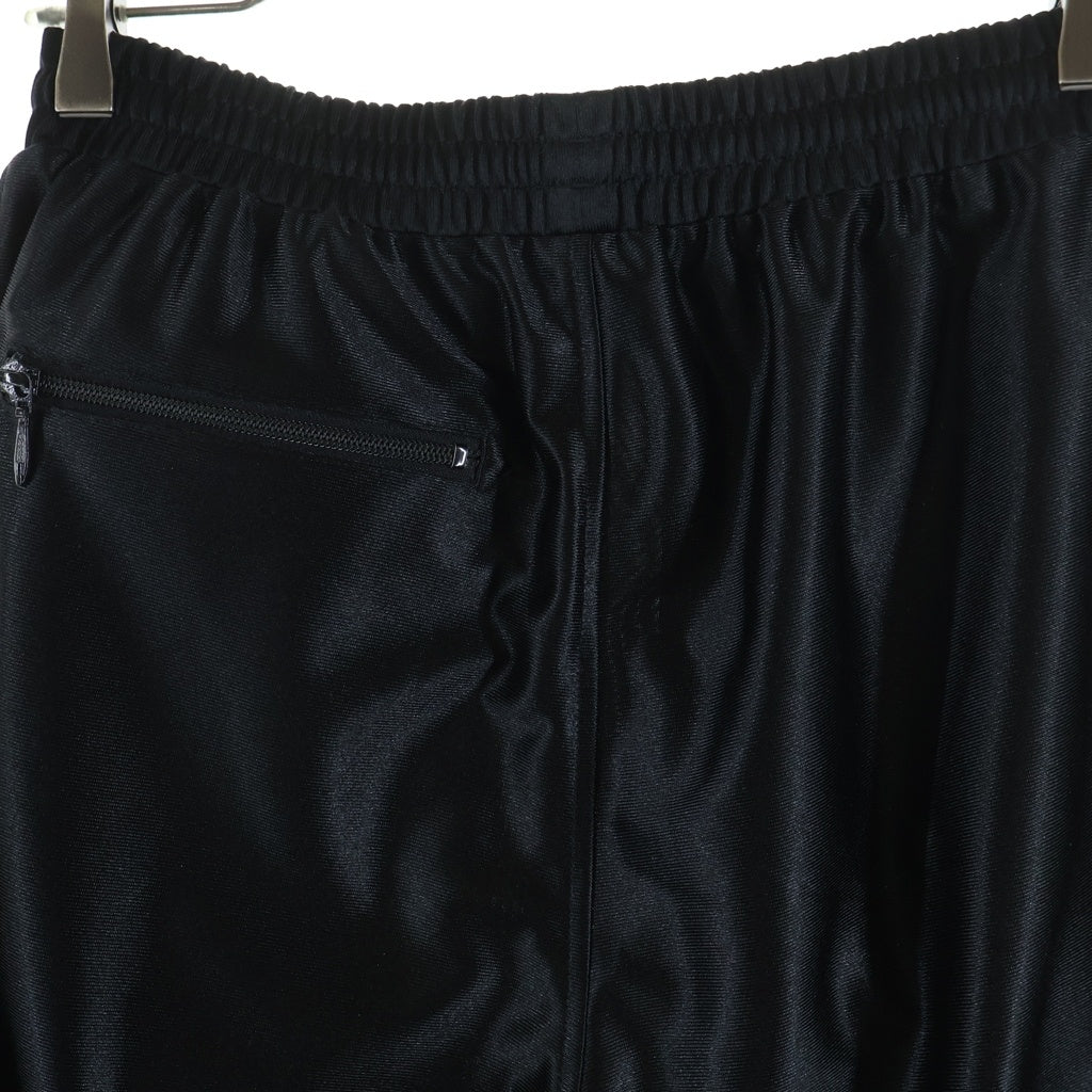 Needles(ニードルス) 26SS TRICOT SATEEN TRACK PANTS フロントロゴ刺繍 サテントラックパンツ ブラック/オレンジ SX218