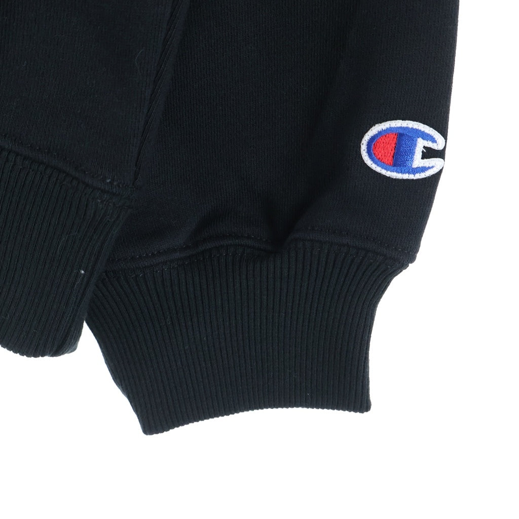 SUPREME(シュプリーム) 18AW ×Champion Label Hooded Sweatshirt チャンピオン ラベルフーディー スウェットシャツ プルオーバーパーカー ブラック