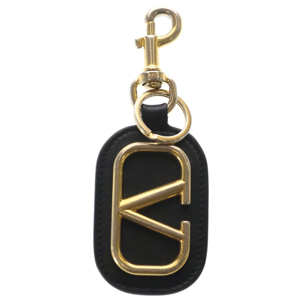 VALENTINO(ヴァレンティノ) Logo Keychain ロゴ キーリング ブラック/ゴールド