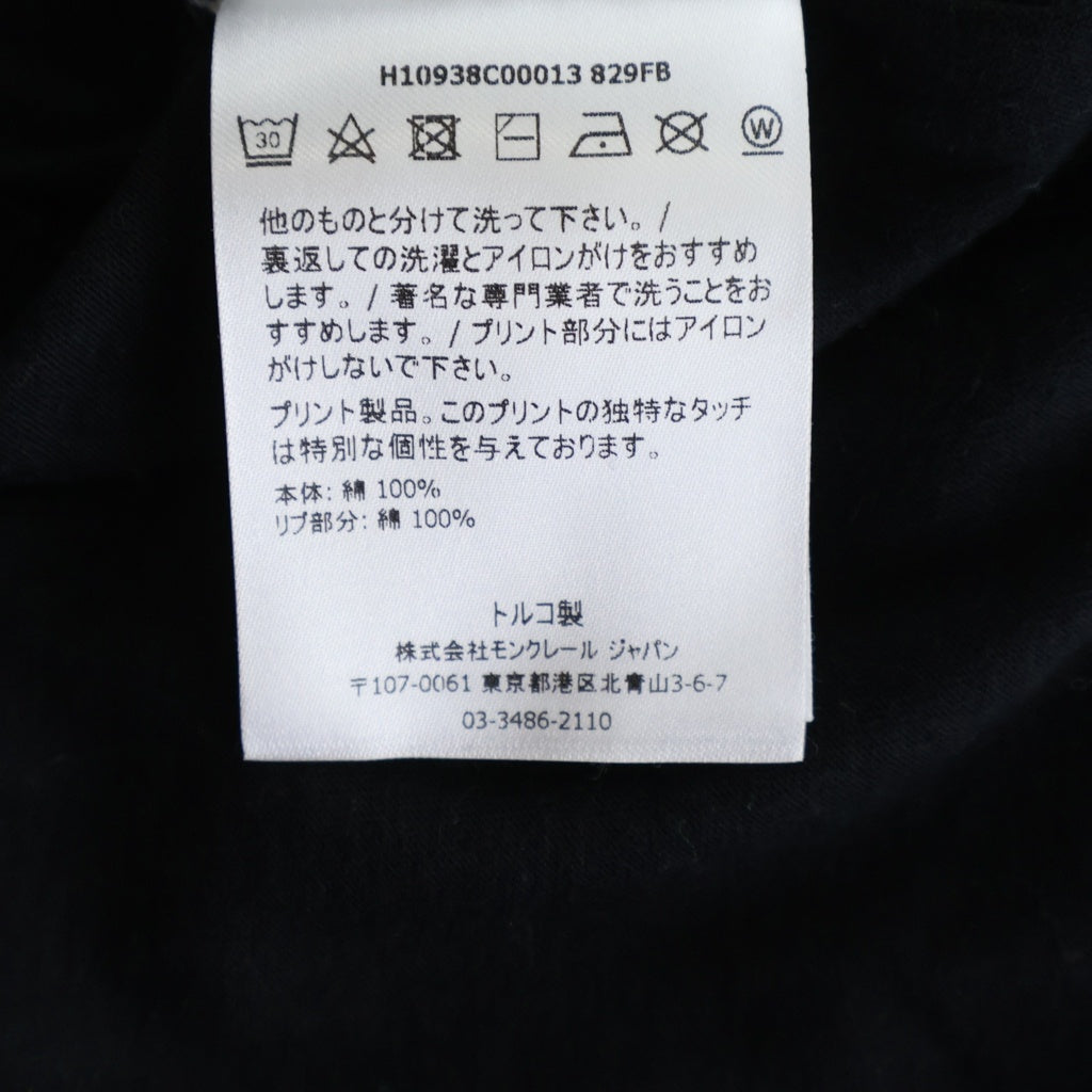 MONCLER(モンクレール) フロントロゴ 半袖Tシャツ カットソー ブラック レディース