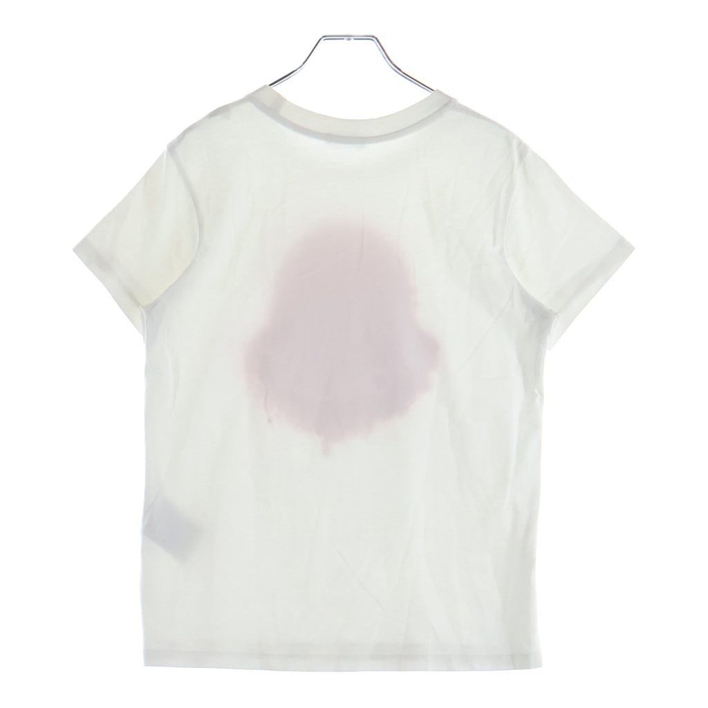 MONCLER(モンクレール) ロゴプリント半袖Tシャツ カットソー ホワイト/ピンク レディース
