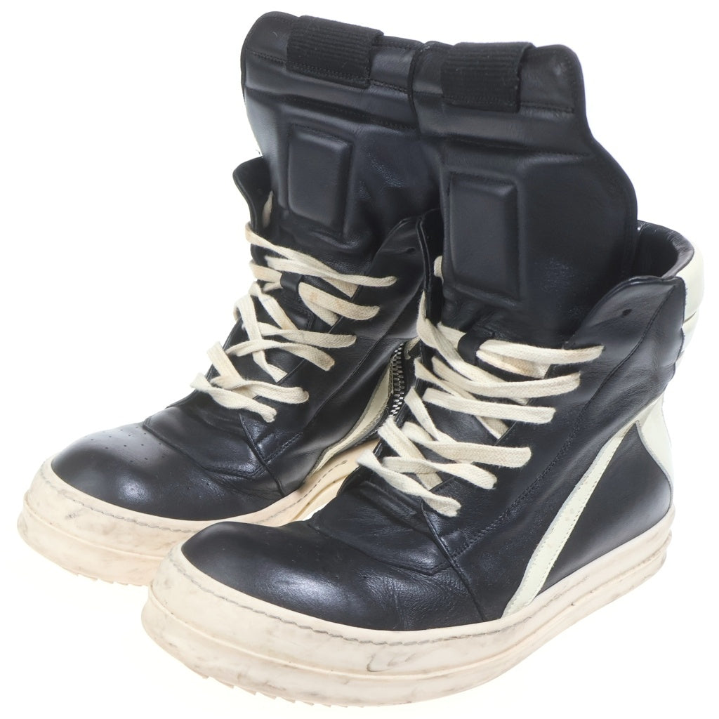Rick Owens(リックオウエンス) Geobasket ジオバスケット スエードレザー ハイカットスニーカー レザーブーツ ブラック/ホワイト