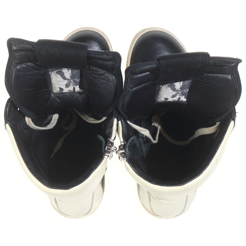 Rick Owens(リックオウエンス) Geobasket ジオバスケット スエードレザー ハイカットスニーカー レザーブーツ ブラック/ホワイト