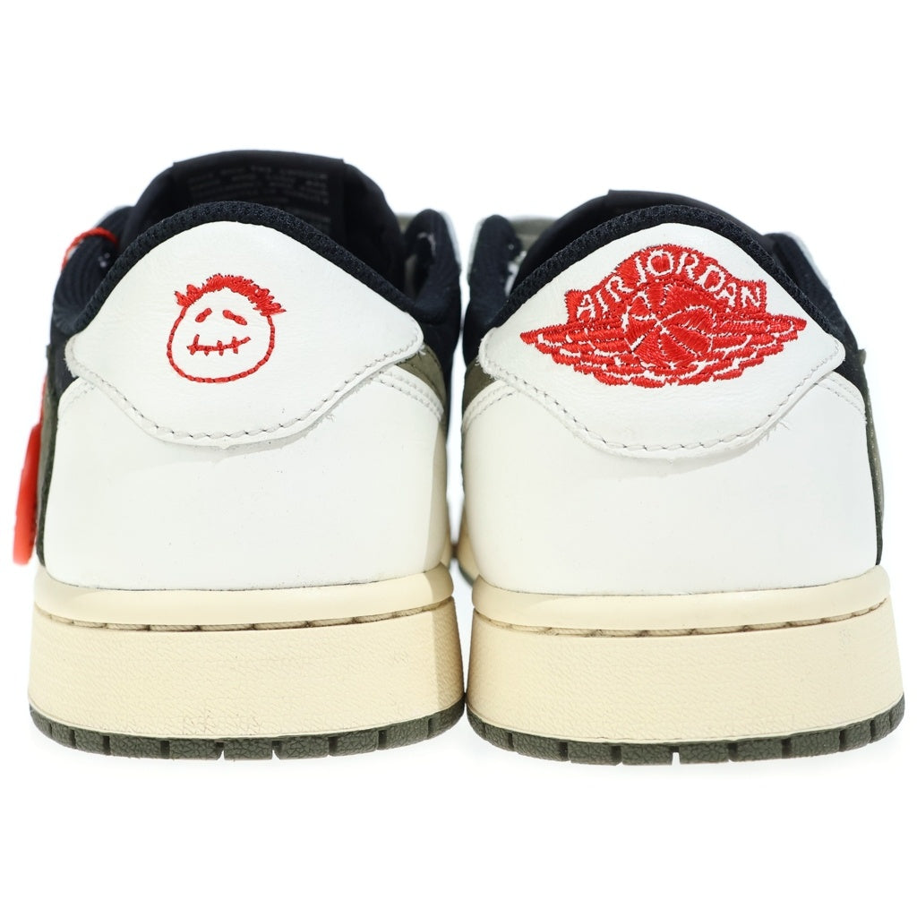 NIKE(ナイキ) ×TRAVIS SCOTT WMNS AIR JORDAN1 LOW OLIVE トラヴィススコット エアジョーダン1 オリーブ レザーローカットスニーカー マルチ US8/25cm DZ4137-106 レディース