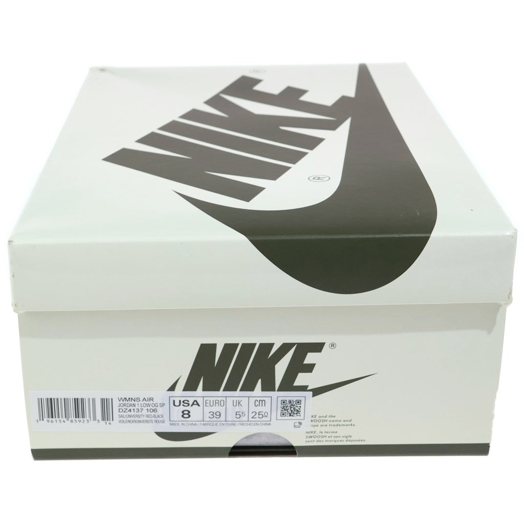 NIKE(ナイキ) ×TRAVIS SCOTT WMNS AIR JORDAN1 LOW OLIVE トラヴィススコット エアジョーダン1 オリーブ レザーローカットスニーカー マルチ US8/25cm DZ4137-106 レディース