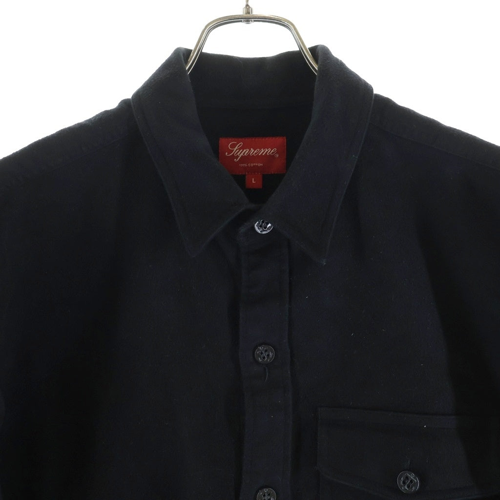 SUPREME(シュプリーム) 13AW Moleskin Naval Shirt モールスキンボタンアップ長袖ミリタリーシャツ ブラック