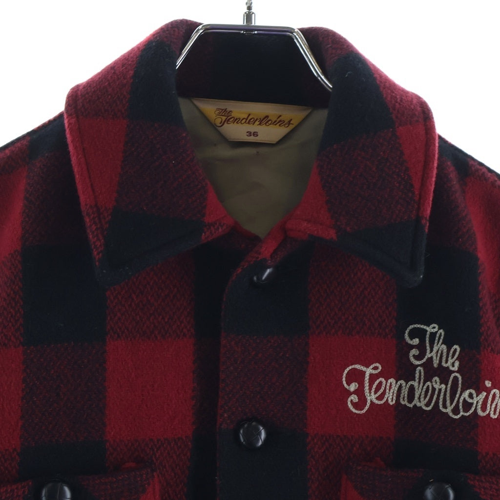 TENDERLOIN(テンダーロイン) T-BAFFALO JACKET ティーバッファロー ボタンアップ チェックシャツジャケット レッド/ブラック