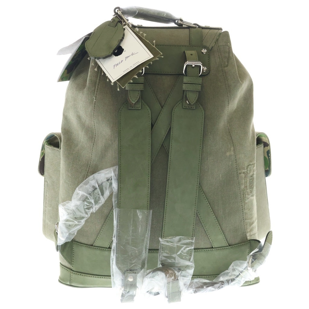 READY MADE(レディメイド) × APE FIELD PACK アベイシングエイプ シャーク フィールドパック バックパック カーキ RE-APーKH-00-00-005