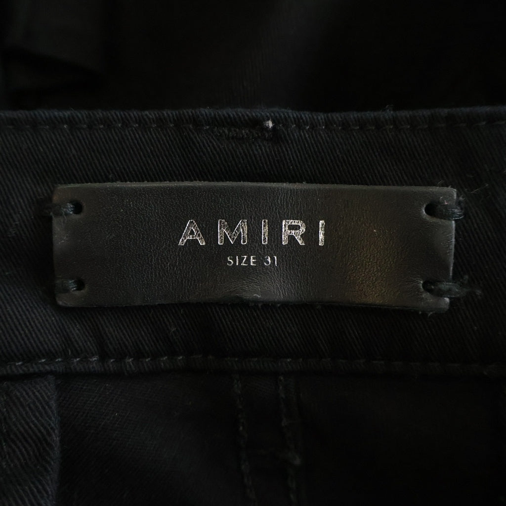 AMIRI(アミリ) サイドラインドローストリングパンツ デニムパンツ ブラック/レッド