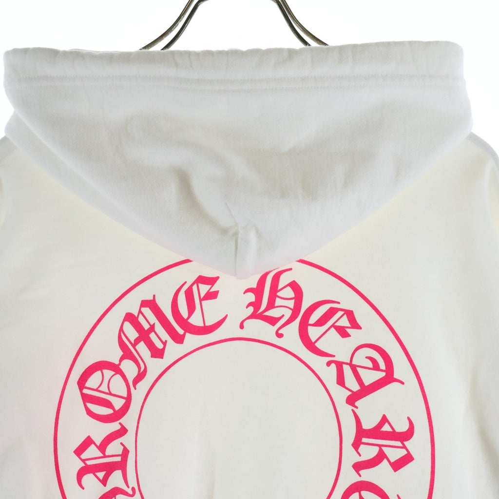 CHROME HEARTS(クロムハーツ) SWTSHRT PLVR ホースシュープリントプルオーバーパーカー ホワイト/ピンク
