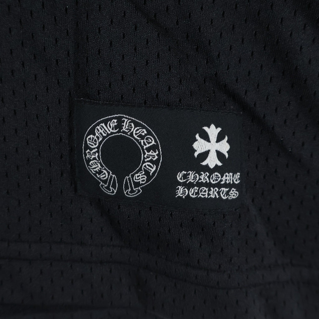 CHROME HEARTS(クロムハーツ) MESH WARM UP JERSEY メッシュ バーシティー ジャージー CHプリントメッシュ 半袖Tシャツカットソー ブラック