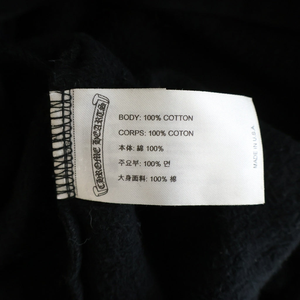 CHROME HEARTS(クロムハーツ) SWTSHRT HD PLVR プルオーバーパーカー セメタリークロスプリントパーカー ブラック/オレンジ