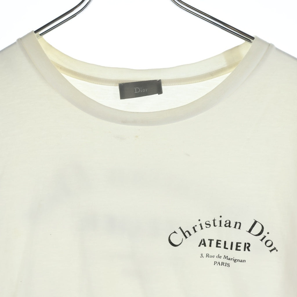 Christian Dior(クリスチャンディオール) アトリエロゴ 両面プリント Tシャツ カットソー ホワイト 863J621I2712