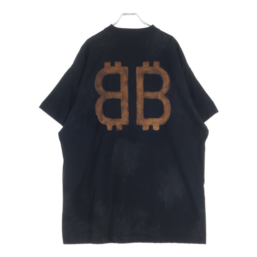 BALENCIAGA(バレンシアガ) 23SS BBロゴオーバーサイズTシャツ カットソー ブラック 739028 T0VN8