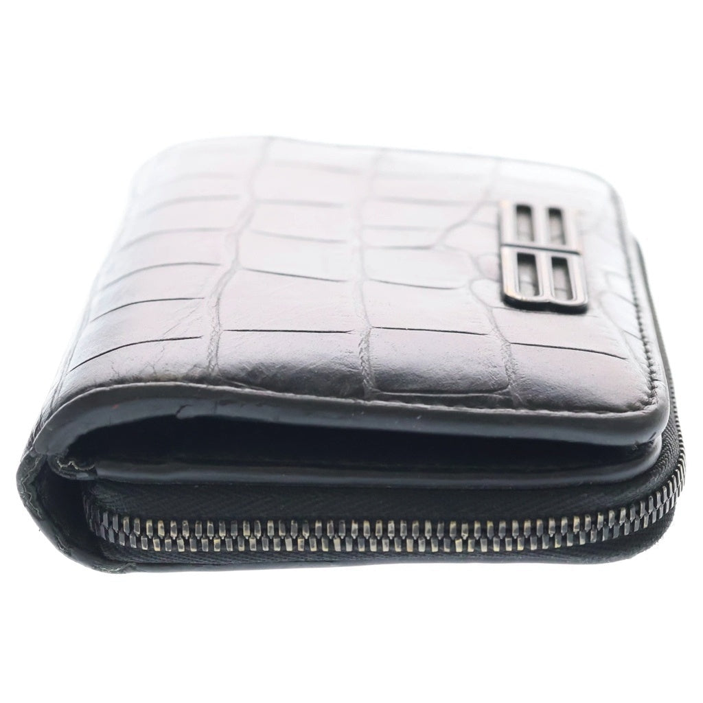 BALENCIAGA(バレンシアガ) BBロゴ コンパクトジップ ウォレット ブラック 674847