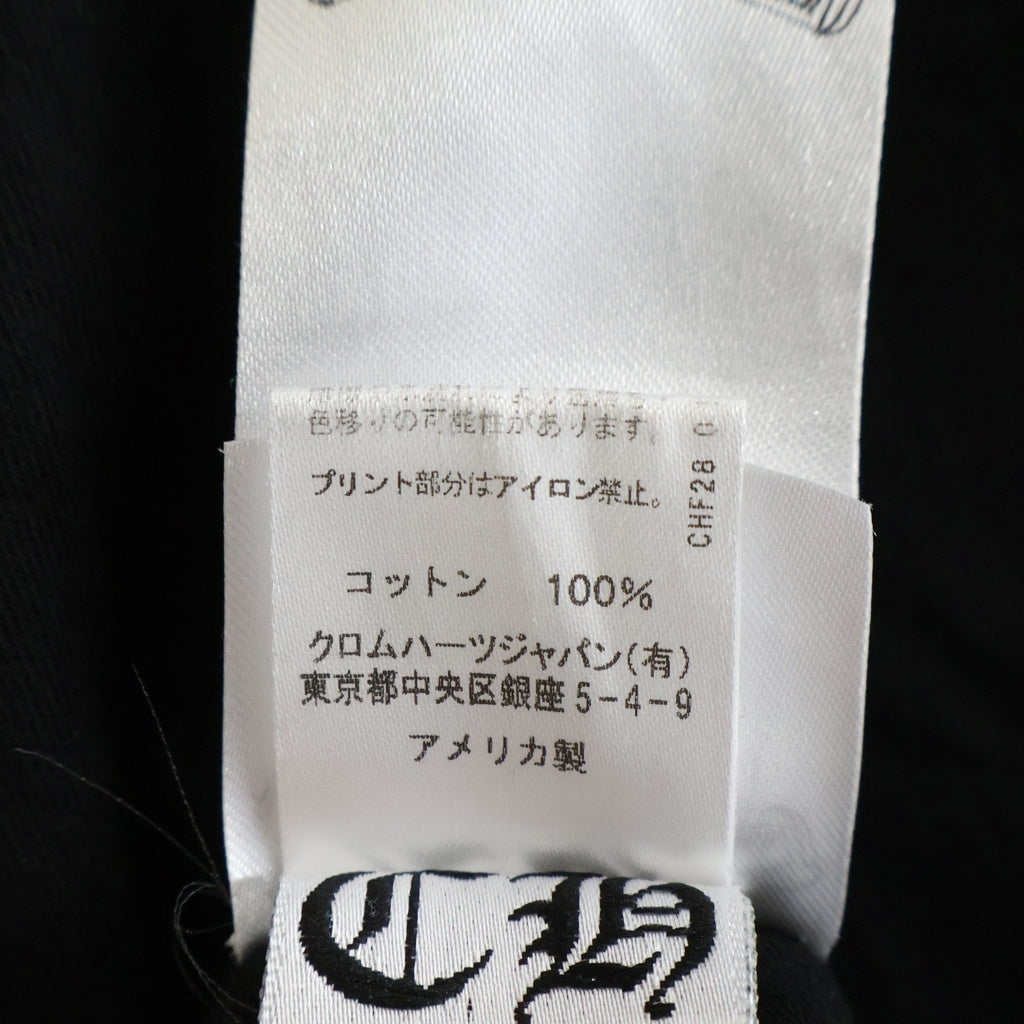 CHROME HEARTS(クロムハーツ) Neck Logo LS TEE ネックロゴプリント アームロゴ クルーネックロングスリーブTシャツカットソー ロンT ブラック