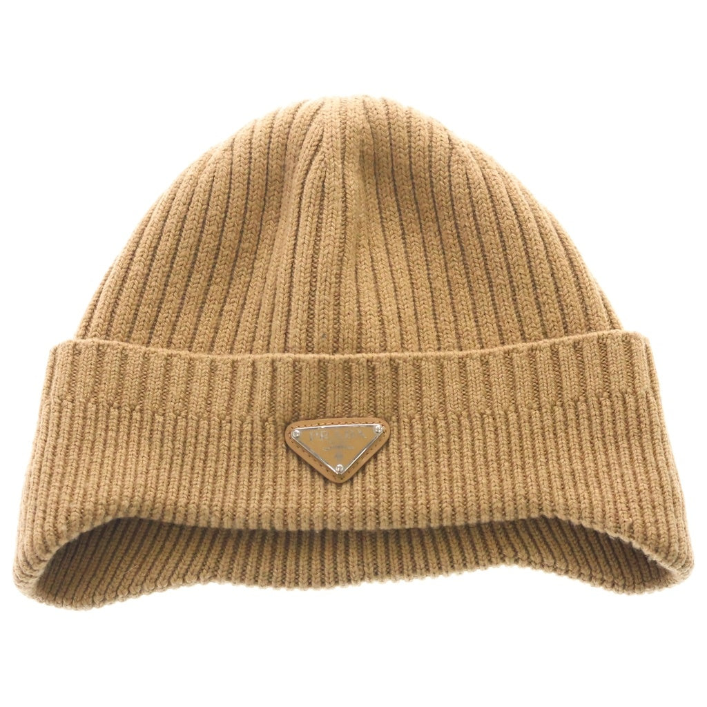 PRADA(プラダ) トライアングルロゴ ウールビーニー ベージュ 2HC389 2DZL