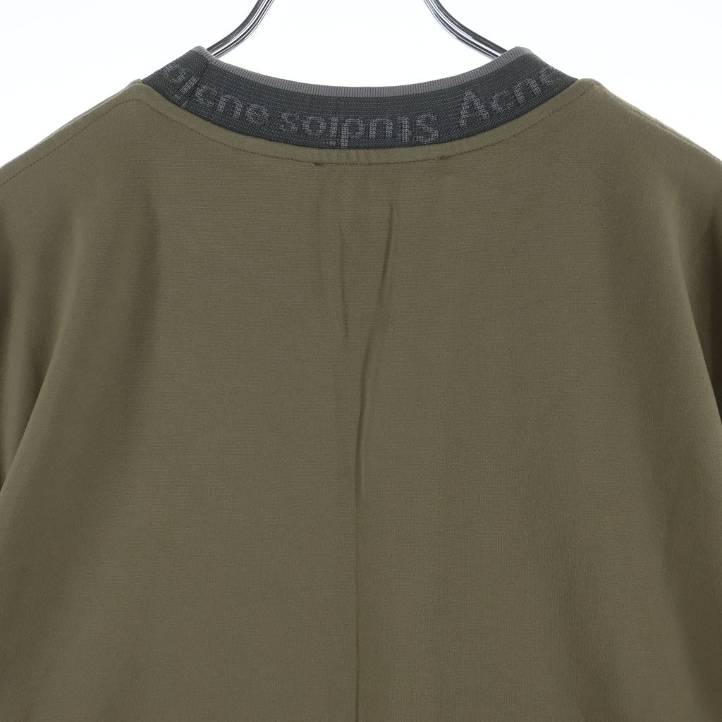 Acne Studios(アクネ ストゥディオズ) 22SS ロゴネックプリント クルーネック半袖カットソーTシャツ ベージュ FN-MN-TSHI000349