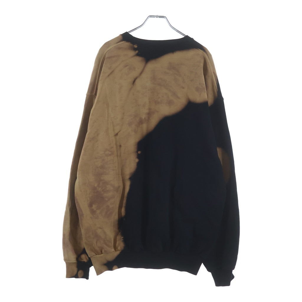 BALENCIAGA(バレンシアガ) 17AW ブリーチ加工 HOMME刺繍 オーバーサイズスウェットトレーナー ブラック/ベージュ486095 TWK44