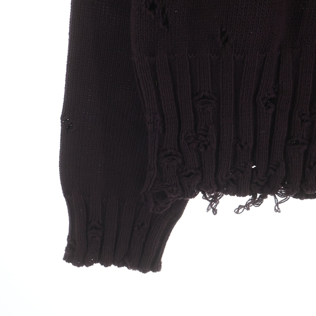 MARNI(マルニ) COTTON CREW NECK KNIT ダメージ加工 コットンクルーネックニット レッド GCMG0210A0 UFC652