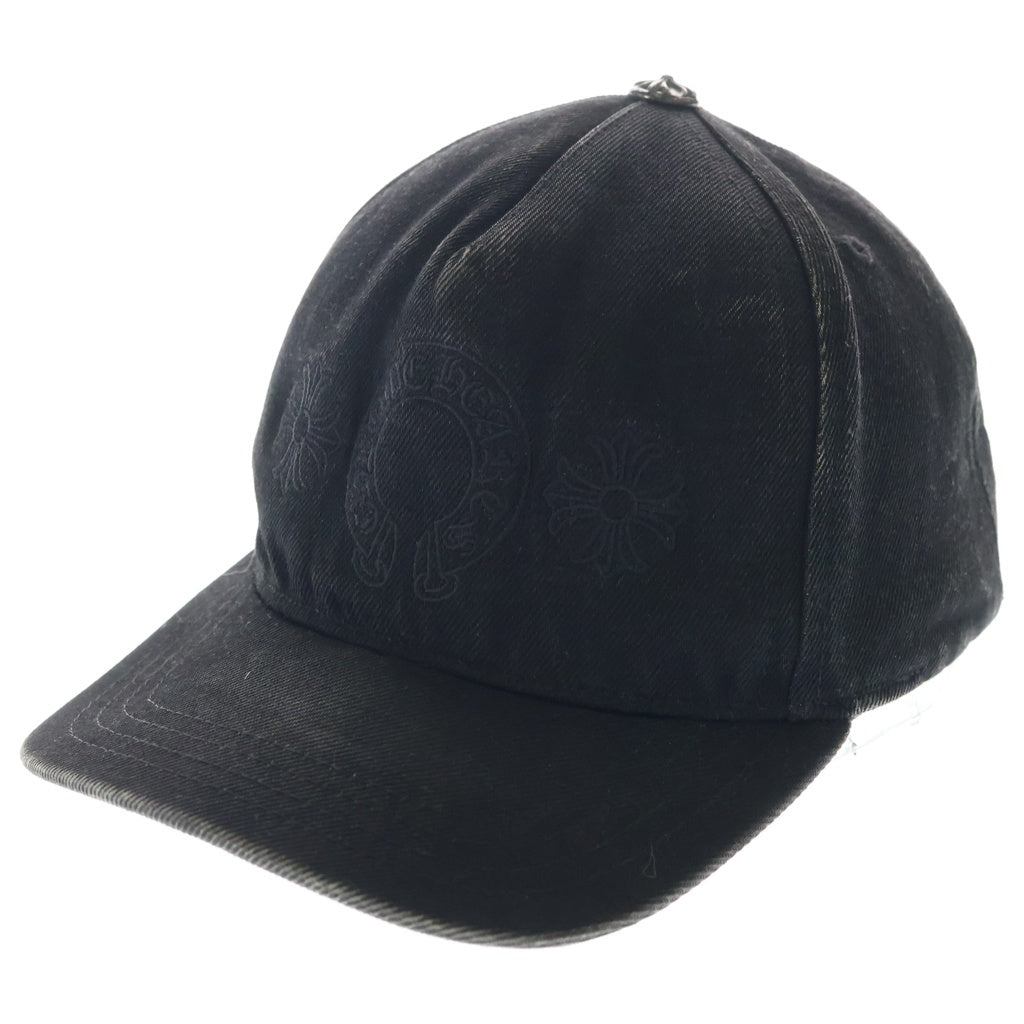 CHROME HEARTS(クロムハーツ) TRACKER CAP ホースシュー刺繍 クロスボール付き トラッカーキャップ ブラック
