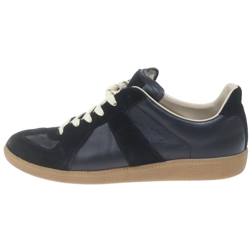 Maison Margiela(メゾンマルジェラ) REPRICA レプリカ ジャーマントレーナー レザーローカットスニーカー ブラック