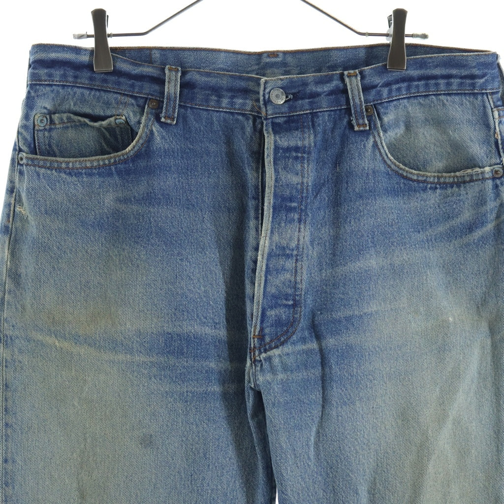 Levi's(リーバイス) 80S 501 ボタン裏522刻印 ボタンフライ ダメージストレート デニムパンツ インディゴ