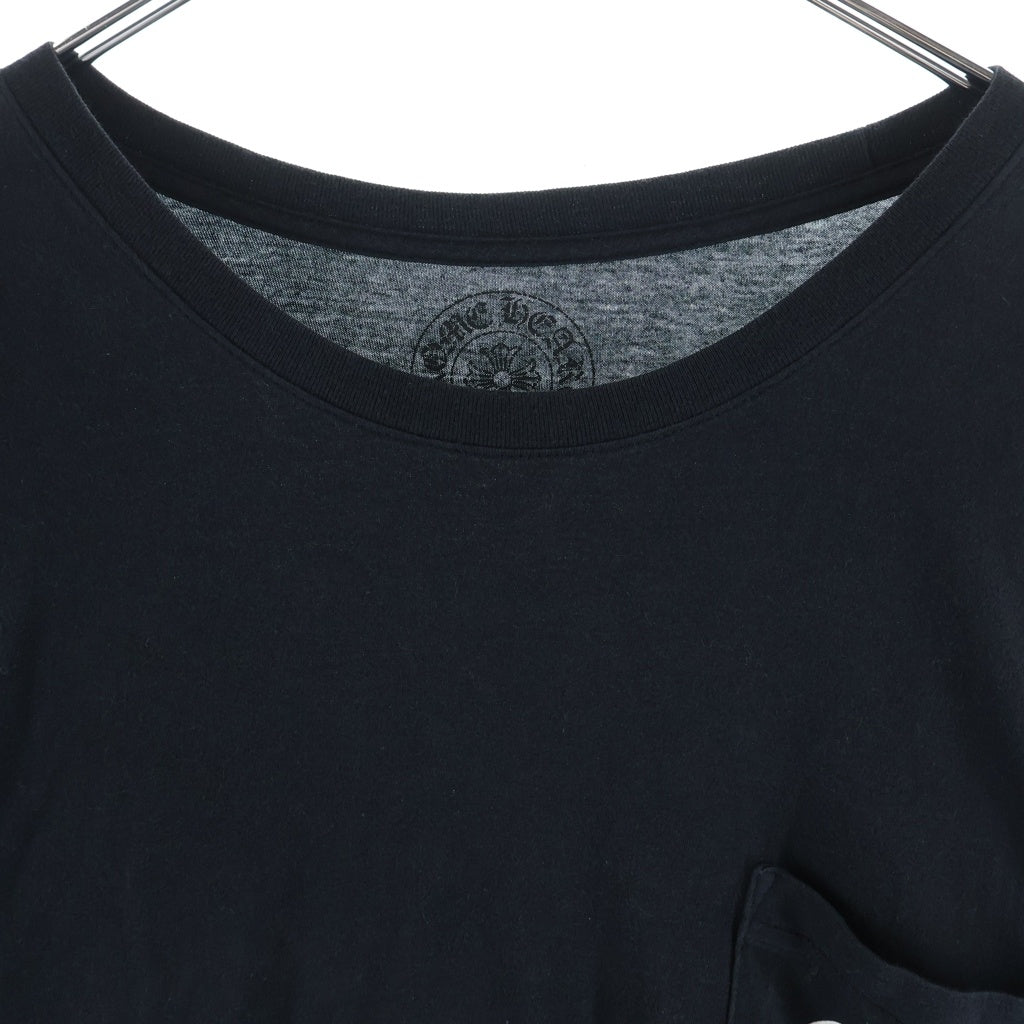 CHROME HEARTS(クロムハーツ) HORSE SHOE FRL L/S TEE フロントホースシュー 袖フローラルプリント ロングスリーブ長袖カットソーTシャツ ブラック