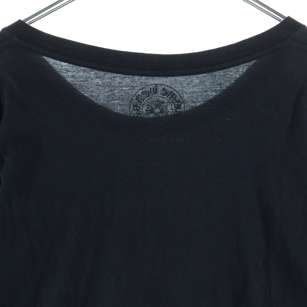 CHROME HEARTS(クロムハーツ) HORSE SHOE FRL L/S TEE フロントホースシュー 袖フローラルプリント ロングスリーブ長袖カットソーTシャツ ブラック