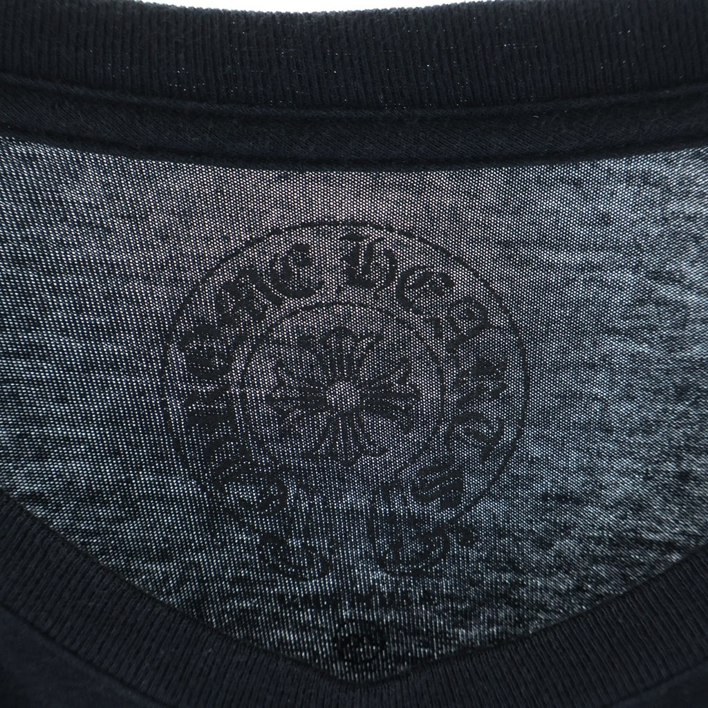 CHROME HEARTS(クロムハーツ) HORSE SHOE FRL L/S TEE フロントホースシュー 袖フローラルプリント ロングスリーブ長袖カットソーTシャツ ブラック