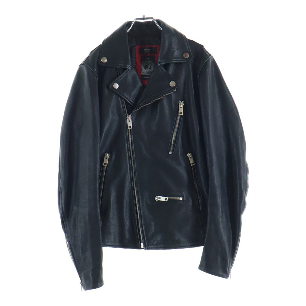DIESEL(ディーゼル) ラムレザーダブルライダースジャケット ブラック TR008568