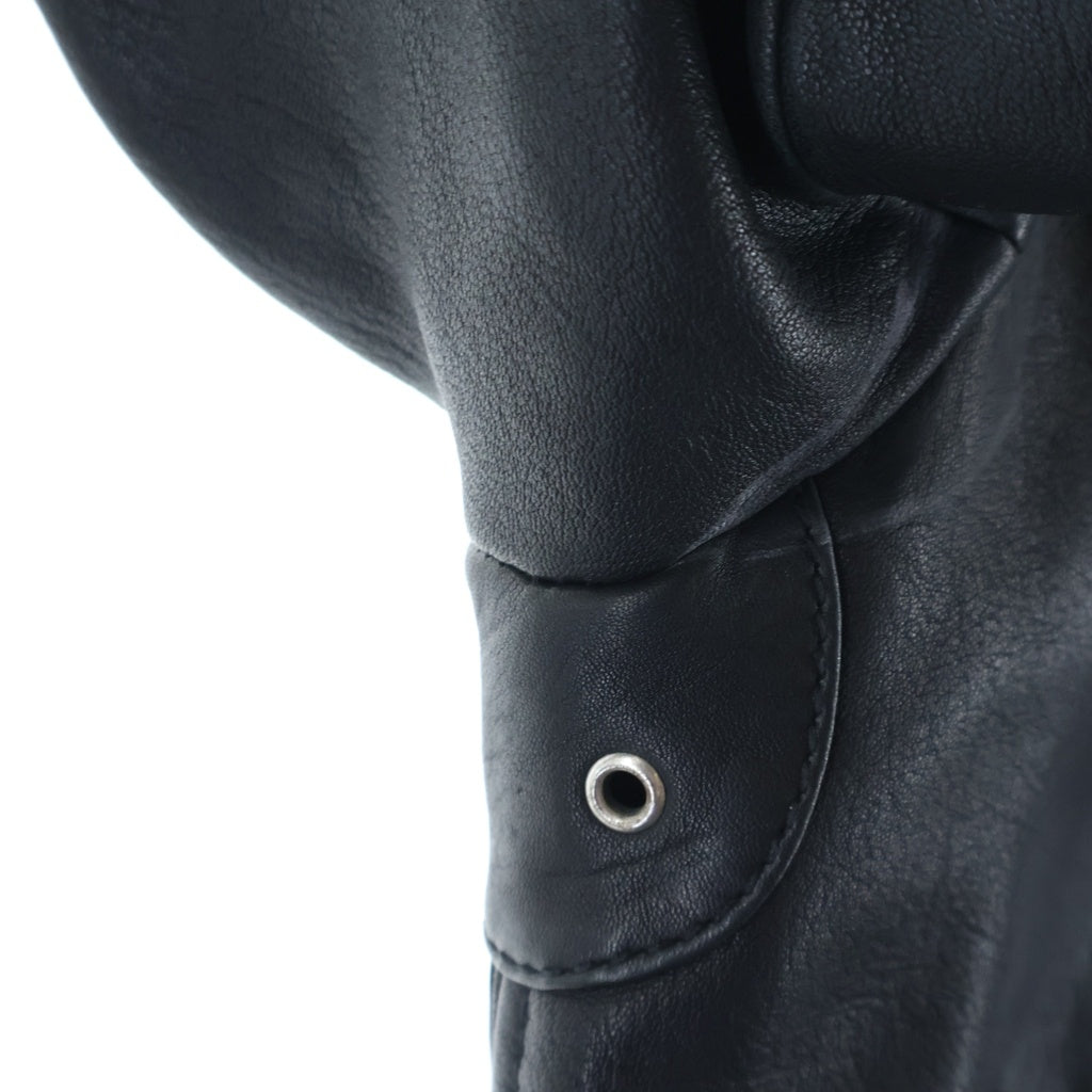 DIESEL(ディーゼル) ラムレザーダブルライダースジャケット ブラック TR008568