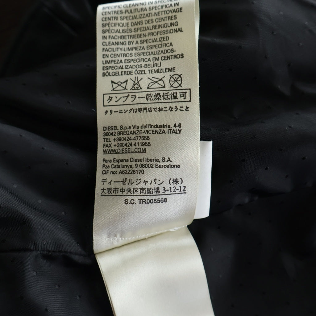 DIESEL(ディーゼル) ラムレザーダブルライダースジャケット ブラック TR008568