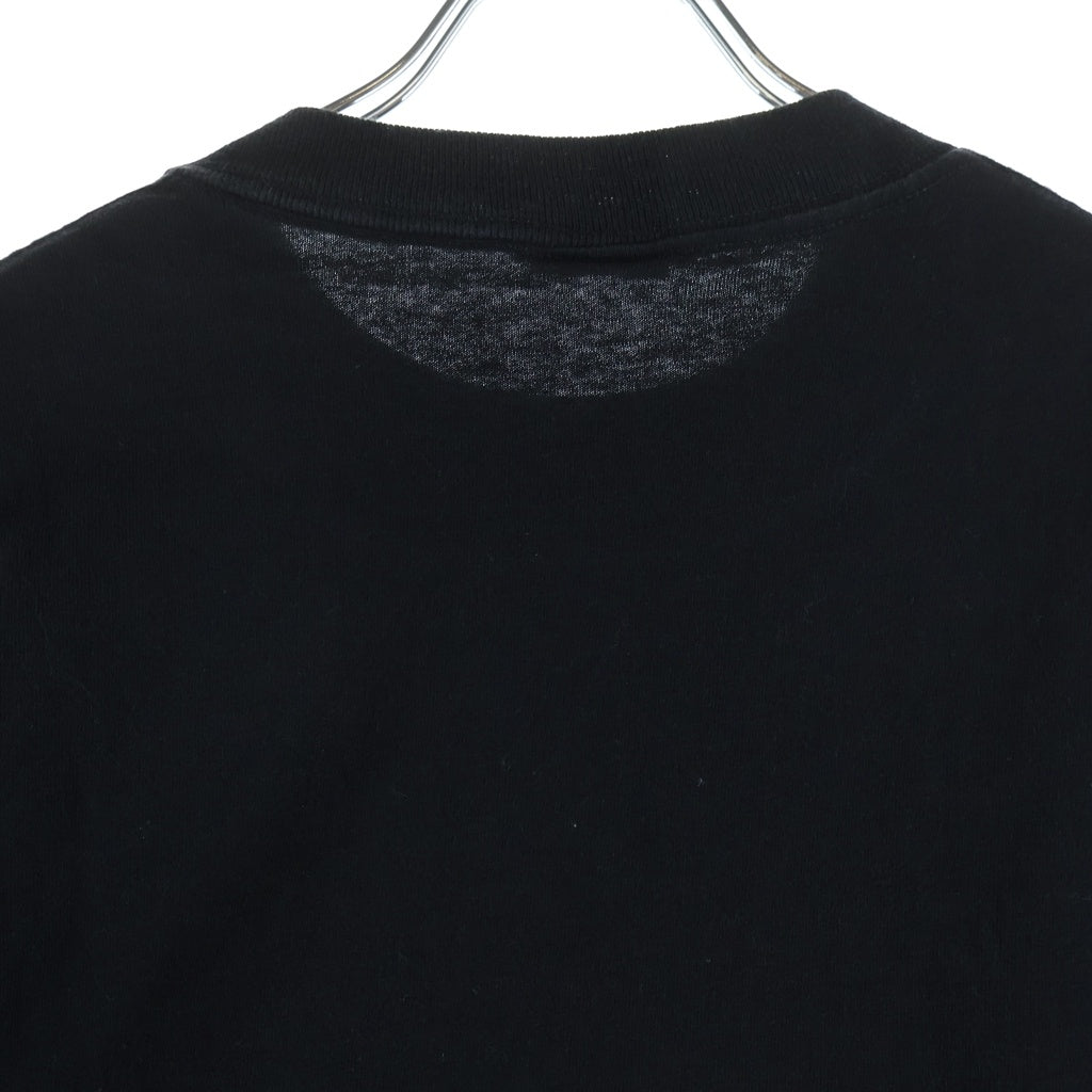 STUSSY(ステューシー) 90S OLD STTUSY USA製 紺タグ フロント迷彩ロゴプリントクルーネック半袖カットソーTシャツ ブラック