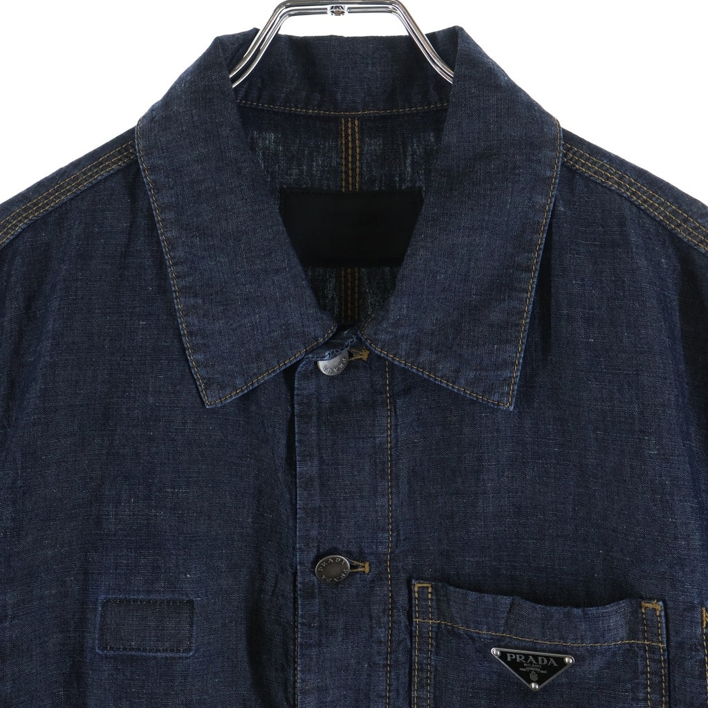 PRADA(プラダ) 24SS シャンブレーブルゾンデニムジャケット インディゴ GEB254