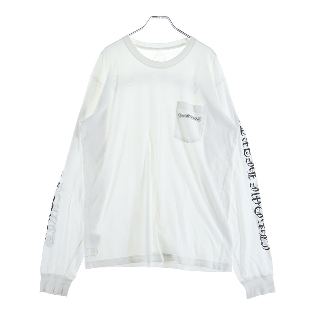 CHROME HEARTS(クロムハーツ) SCROLL LOGO L/S TEE スクロールロゴ ロングスリーブ長袖カットソー ホワイト