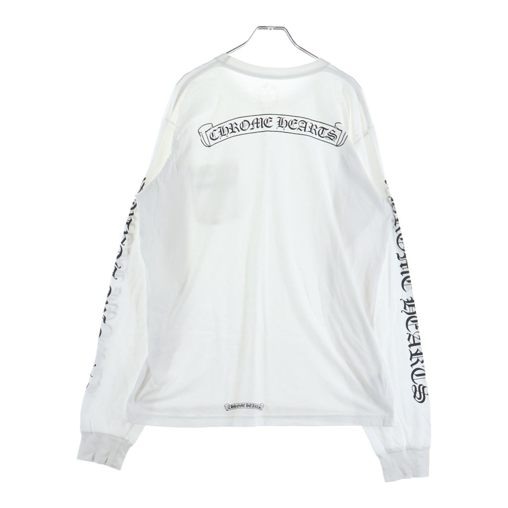 CHROME HEARTS(クロムハーツ) SCROLL LOGO L/S TEE スクロールロゴ ロングスリーブ長袖カットソー ホワイト