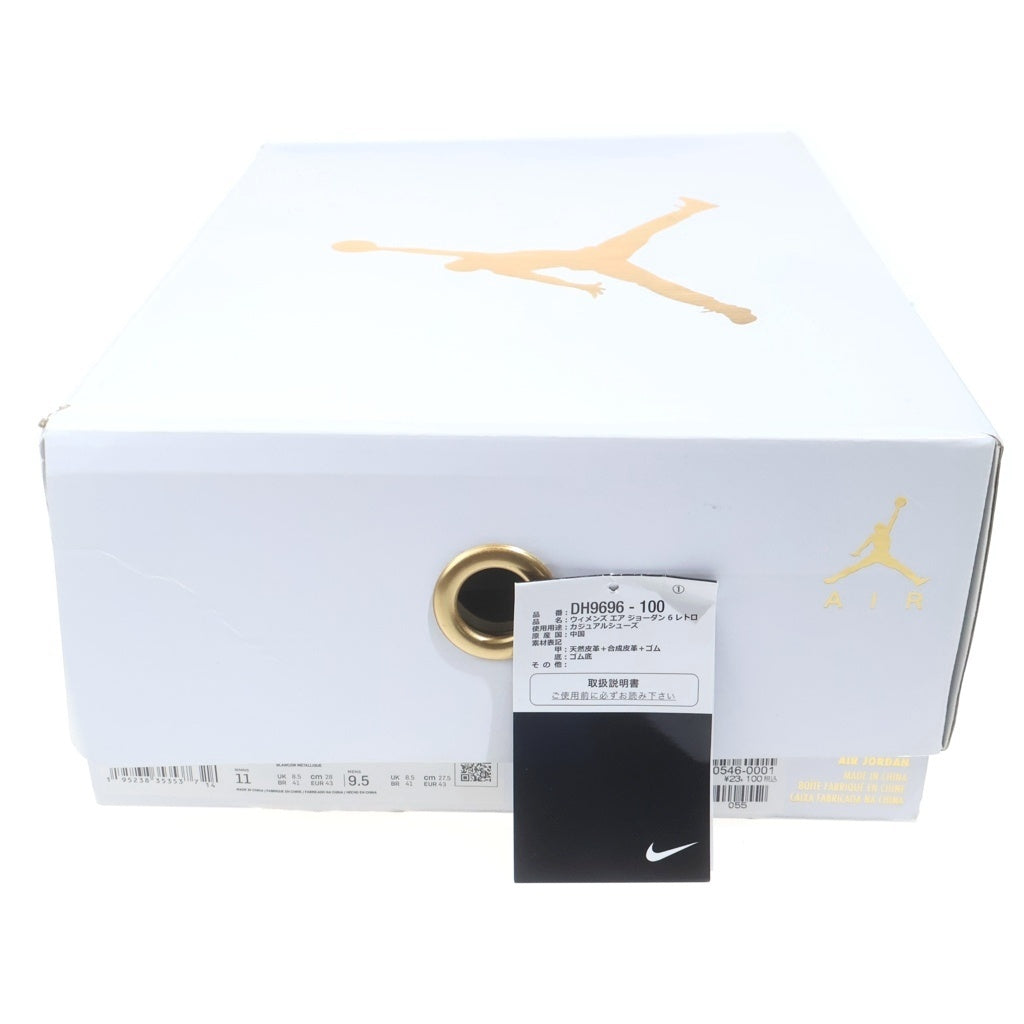 NIKE(ナイキ) WMNS AIR JORDAN6 RETRO ウィメンズ エアージョーダン6 レトロ レザーハイカットスニーカー ホワイト/ピンク DH9696-100 US11/28cm