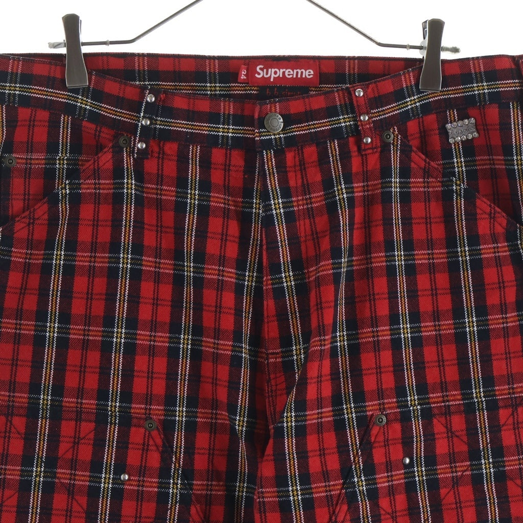 SUPREME(シュプリーム) 25AW ×b.b. Simon Quilted Double Knee Painter Pant クインテッドダブルニー ペインターパンツ レッド/ブラック